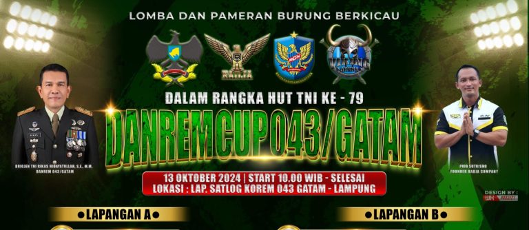 DALAM RANGKA HUT TNI KE 79 KOREM 043/ GATAM ADAKAN LOMBA DAN PAMERAN BURUNG BERKICAU